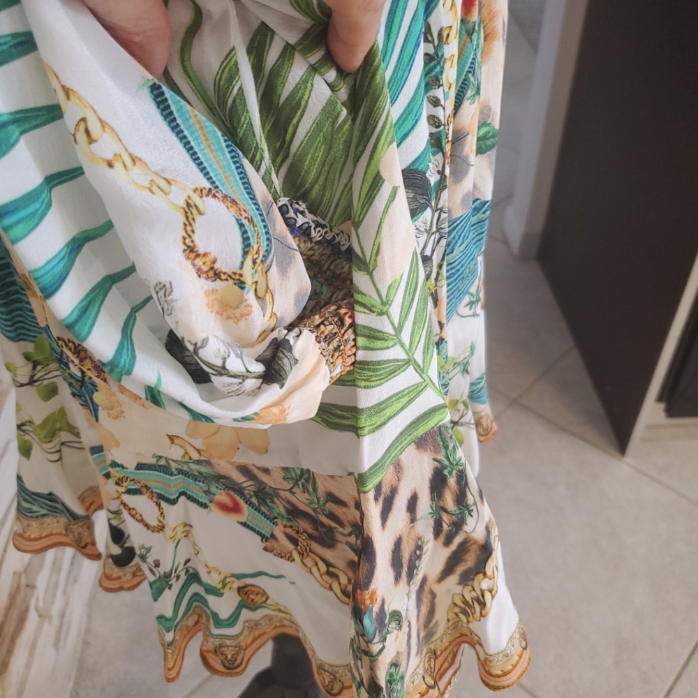 CAMILLA Silk Floral and Animal Print Off-the-Shoulder Mini Dress - Picture 5 of 14